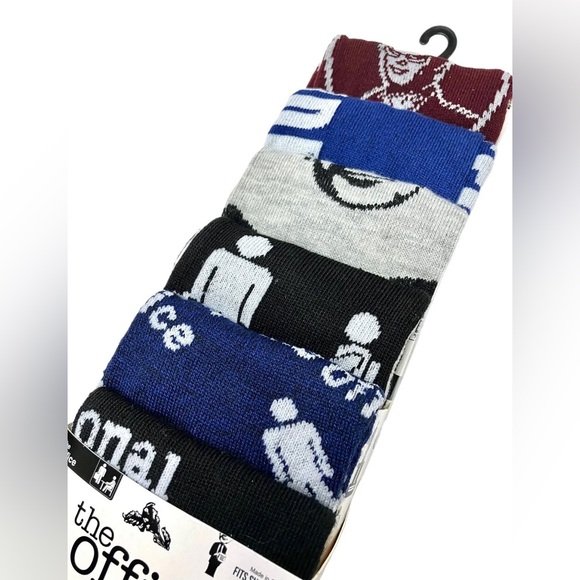 The Office Socks 6pr Casual Crew Mens Size 8-12 NEW Novelty Socks Dunder Mifflin - Picture 3 of 6